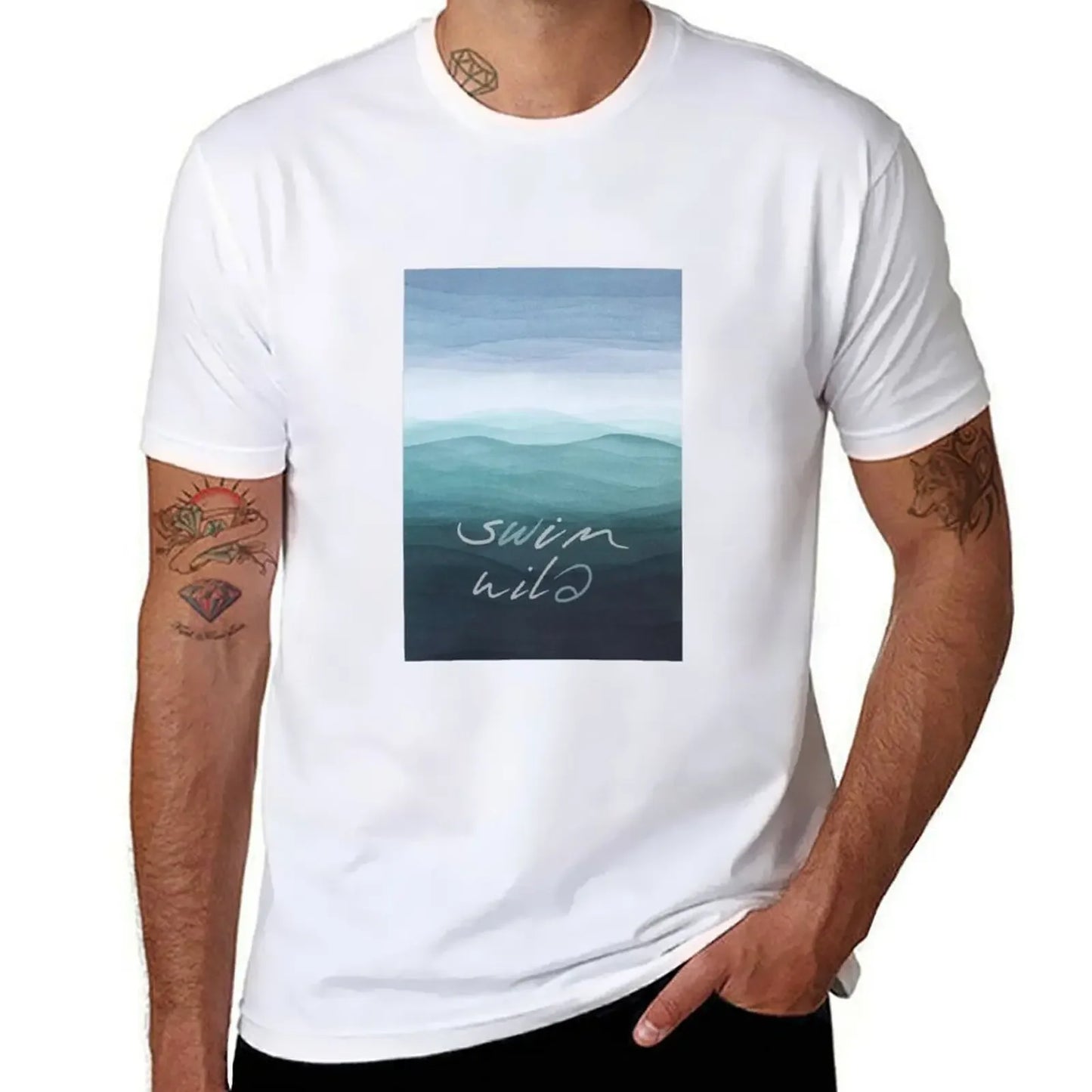Swim Wild T-Shirt anime stuff baggy shirts vintage oversized t shirts for men