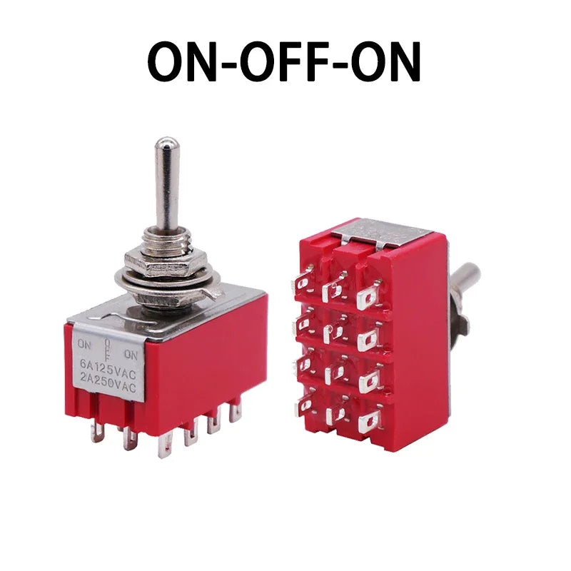 2Pcs ON OFF ON Switches Miniature Toggle Switch Single Pole Double Throw Mini Waterproof Cap Micro Electronic Gadgets Contacts