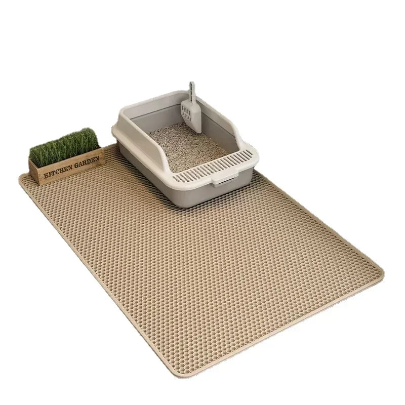 Cat Litter Mat,Double Layer Pet Non-slip Large Litter Filter Mat,Wear-resistant Waterproof Litter Cat Mat,Cat Box Use Pad