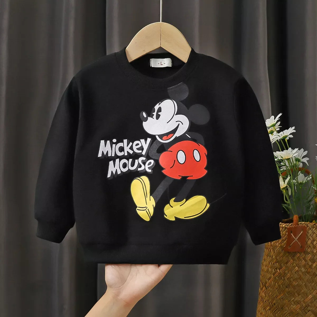 Disney Hoodies Baby Unisex Two Piece Sets Cartoon Print Long Sleeve Tops +Trousers Suit Toddler Boys Casual Sweatshirts Outfits
