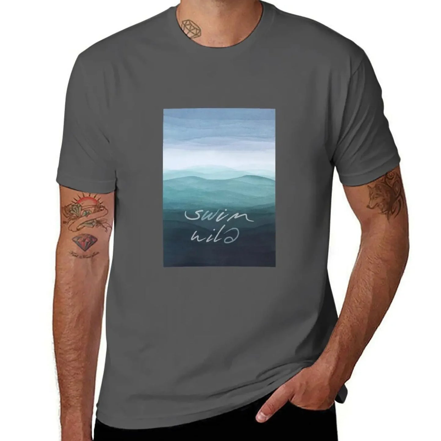 Swim Wild T-Shirt anime stuff baggy shirts vintage oversized t shirts for men