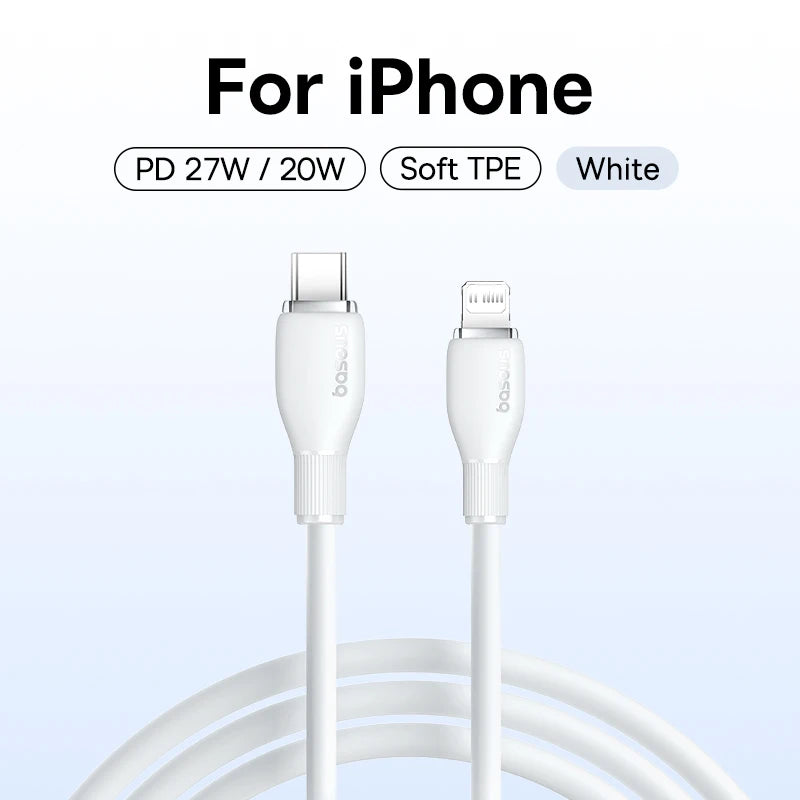 Baseus USB C Cable For IPhone 14 13 12 11 pro Max XS 20W Fast Charging Cable Type C Date Wire For iPad Macbook TPE