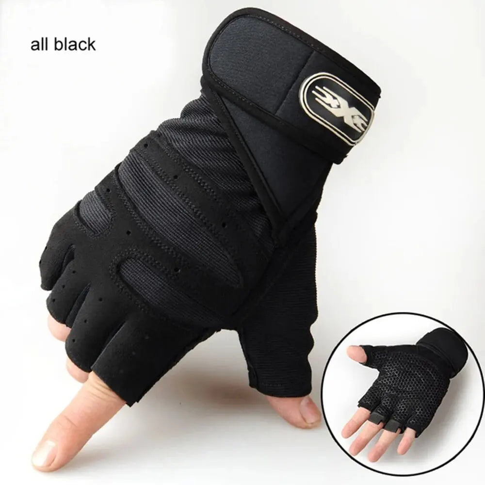 Cycling Half Finger Gloves Anti-Slip MTB Bike Gloves Outdoor Fitness Heavyweight Training Fingerless Gloves Cycling Equipment