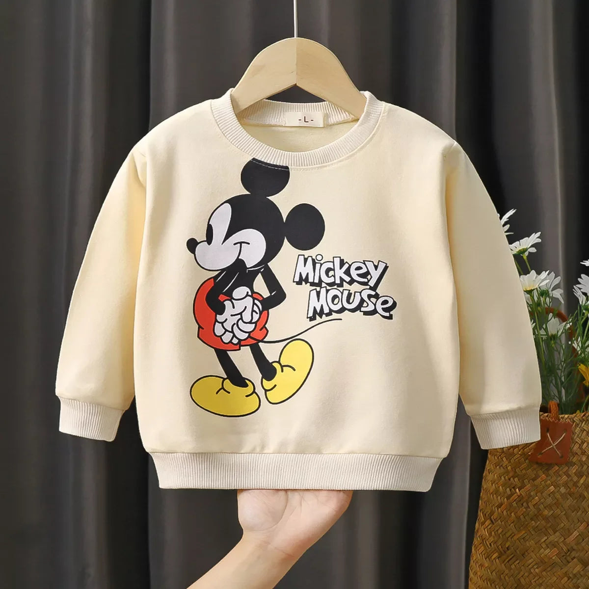 Disney Hoodies Baby Unisex Two Piece Sets Cartoon Print Long Sleeve Tops +Trousers Suit Toddler Boys Casual Sweatshirts Outfits