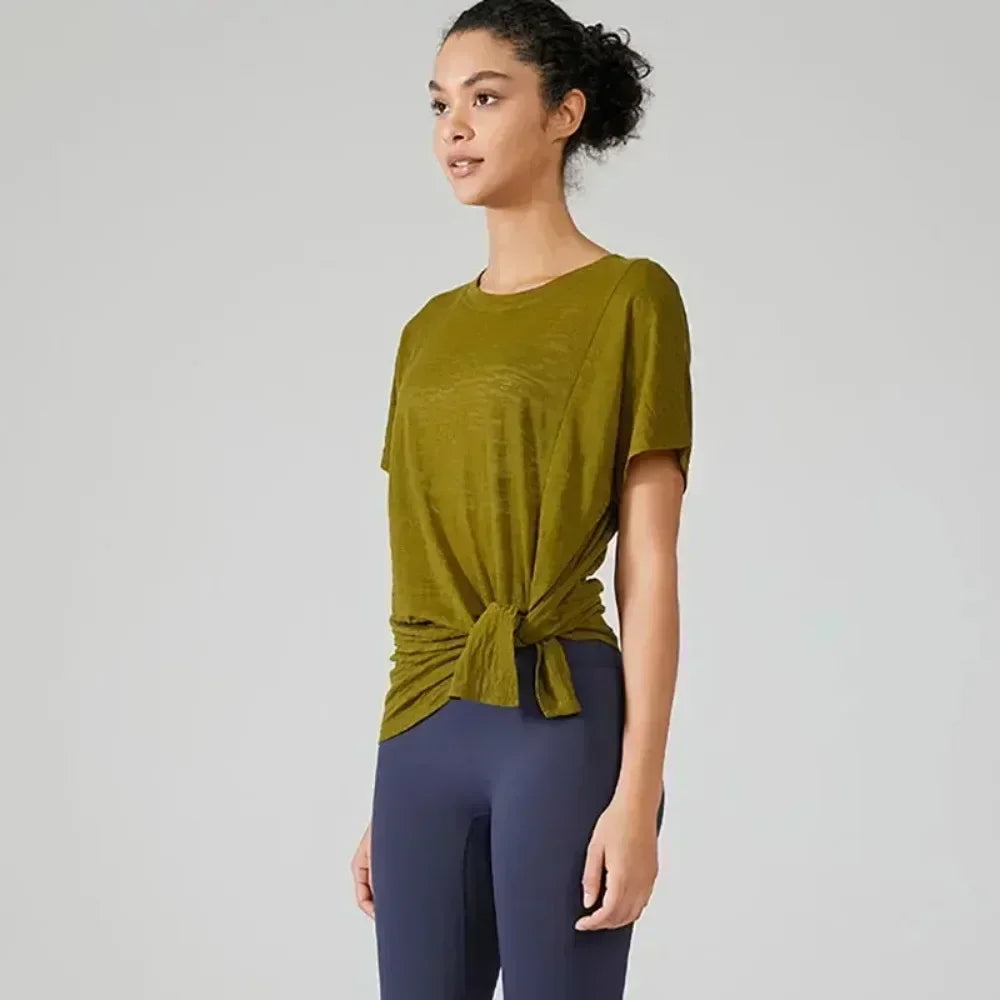Women's Quick Dry Summer Yoga Top Fitness Gym Sport Shirt Running T-shirt Female Workout Clothing