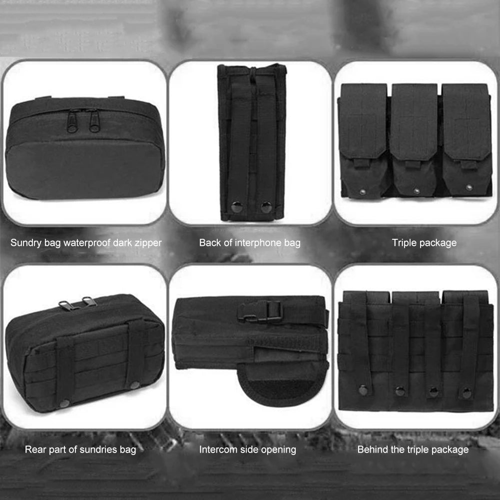 Nylon Chest Rig Molle Vest Multi-Functional Camouflage Molle Waistcoat Adjustable Men Women Combat Equipment for Outdoor Cycling