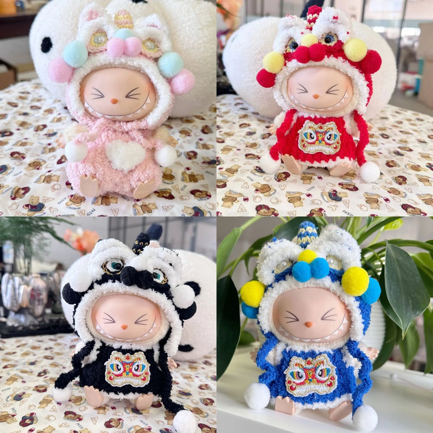 Labubu Clothes 17cm Labubu Clothes Red Festive Attire Great Red Awakening Lion Clothes Dolls Accessories Labubu Ropa