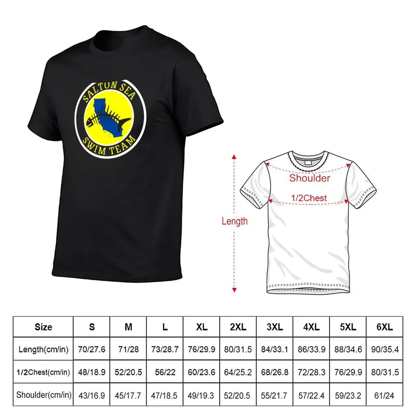 Salton Sea Swim Team Funny T-Shirt Short sleeve tee blue archive plain anime stuff mens graphic t-shirts pack