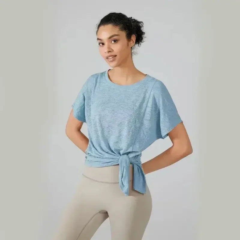 Women's Quick Dry Summer Yoga Top Fitness Gym Sport Shirt Running T-shirt Female Workout Clothing