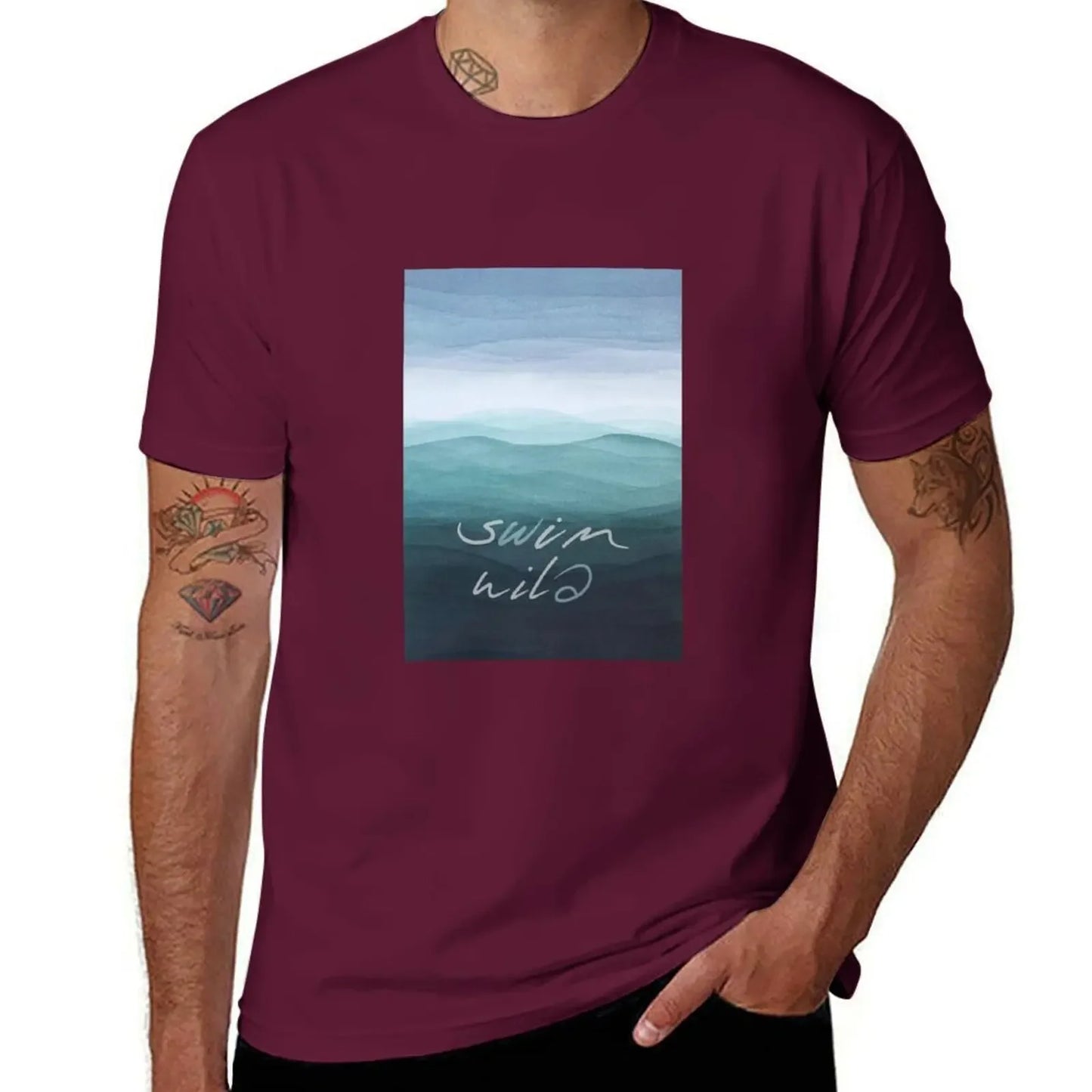Swim Wild T-Shirt anime stuff baggy shirts vintage oversized t shirts for men