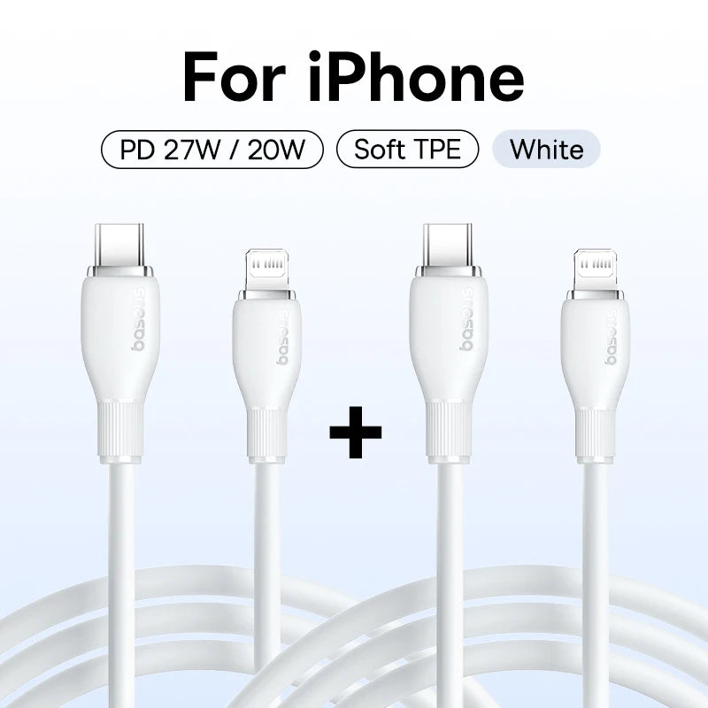 Baseus USB C Cable For IPhone 14 13 12 11 pro Max XS 20W Fast Charging Cable Type C Date Wire For iPad Macbook TPE