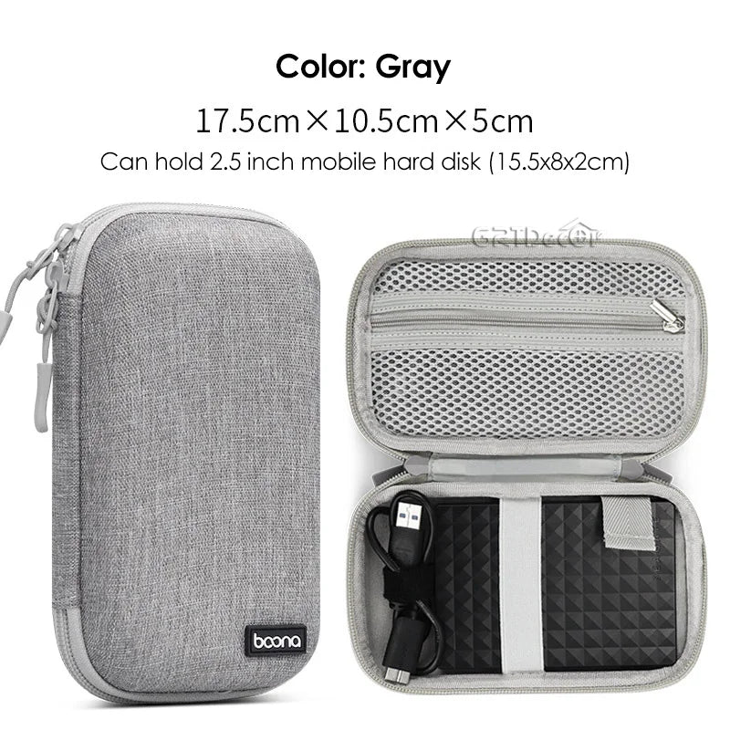 Hot Sale Waterproof Hard Shell Digital Gadgets Storage Bag Travel Organizer for Electronics Accessories HDD Earphone Storage Box