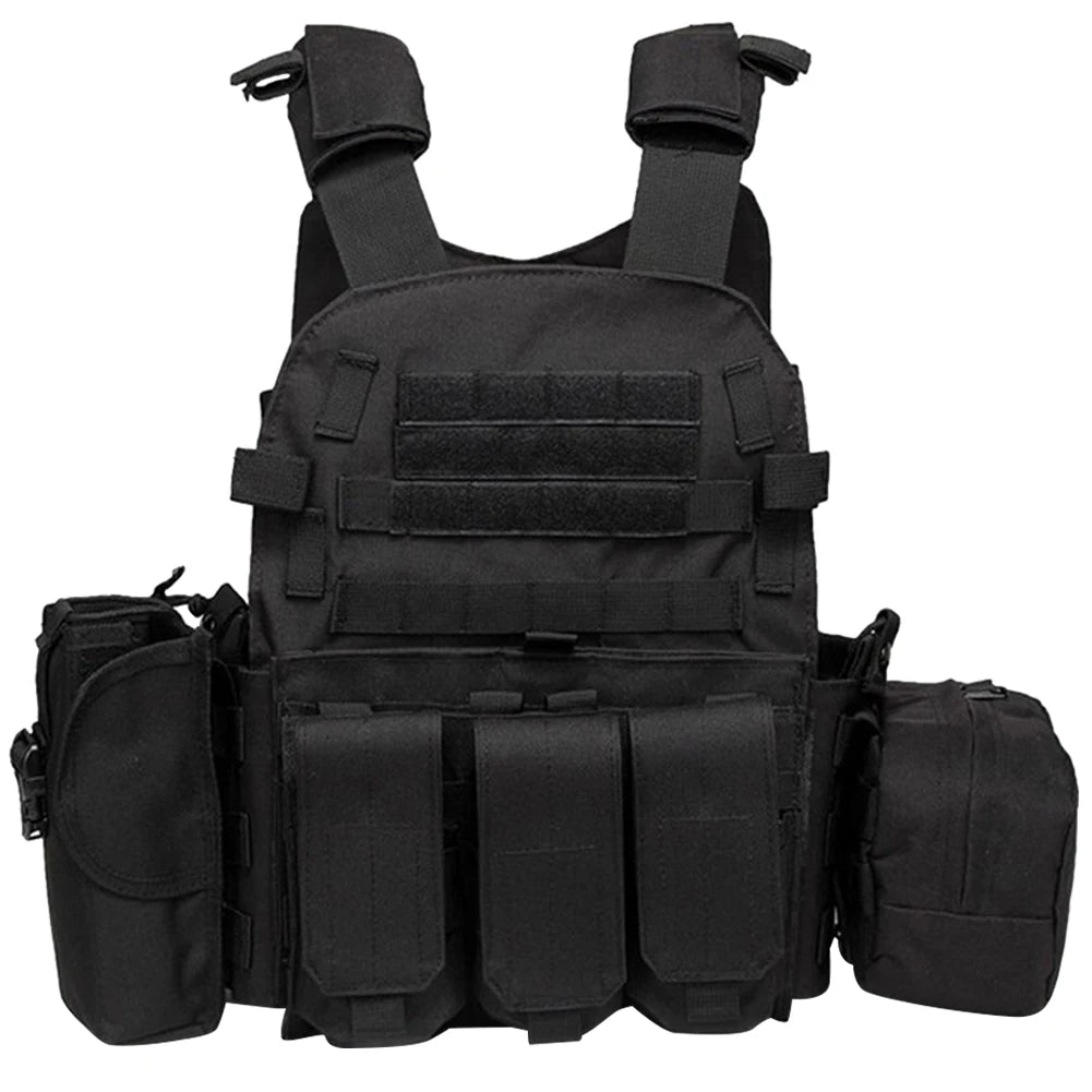 Nylon Chest Rig Molle Vest Multi-Functional Camouflage Molle Waistcoat Adjustable Men Women Combat Equipment for Outdoor Cycling