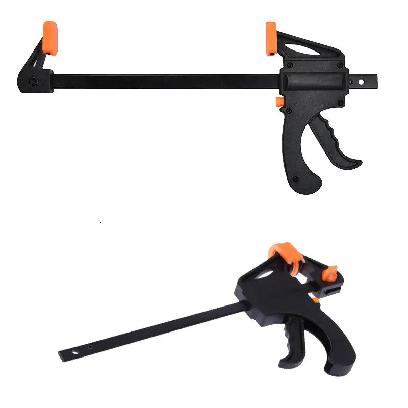 4' Woodworking Clamps 2 Pcs Set Fixed Type Quick Ratchet Release Speed Extruded Nylon Work Bar Kit Spreader Gadgets DIY Portable
