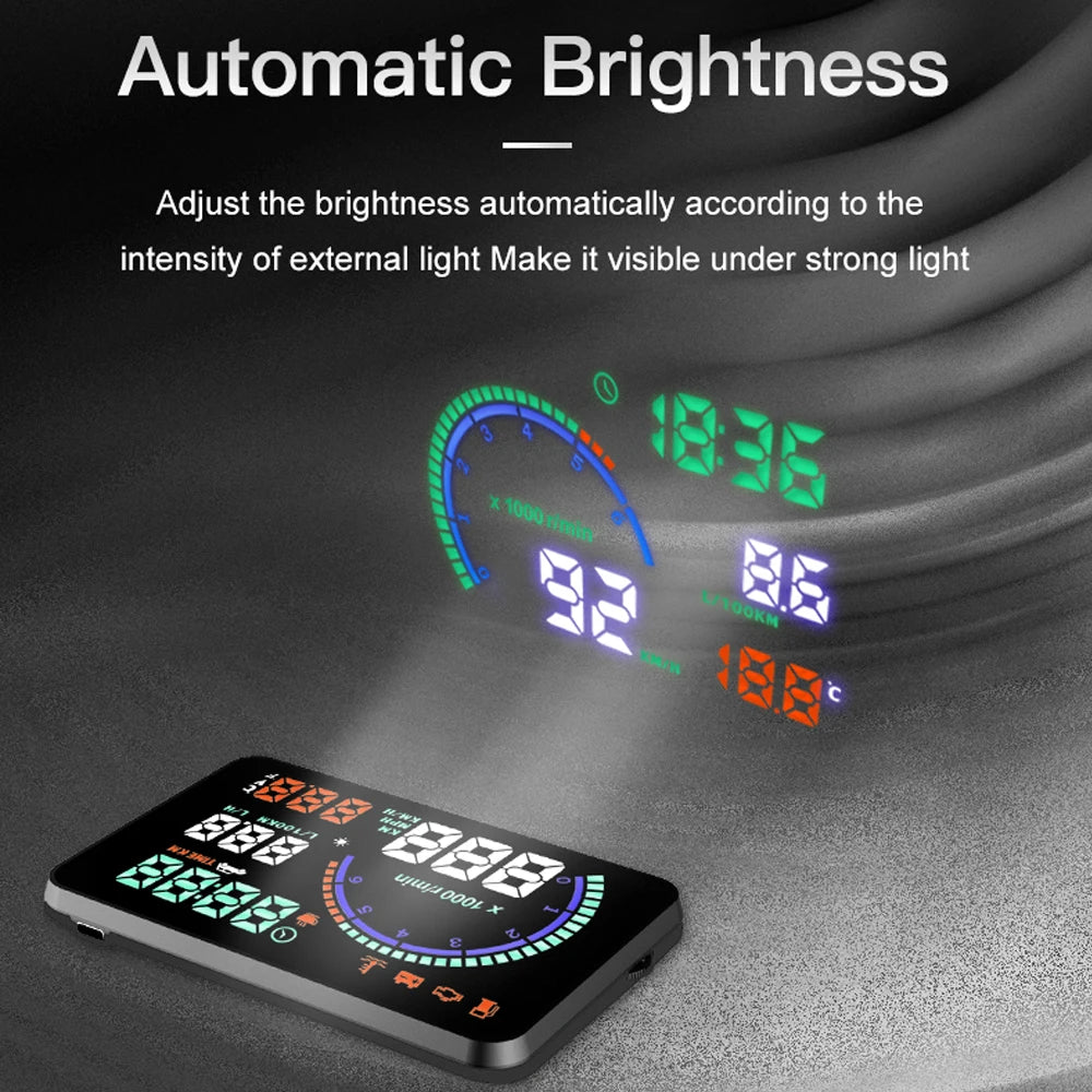 i9 HUD OBD2 Head-up Display Windshield Projector Car Gadgets Digital Speedometer RPM Water/Fuel Voltage Meter Car Electronics